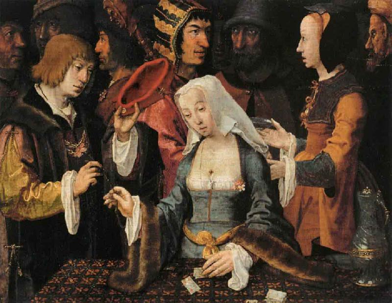 Lucas van Leyden FortuneTeller with a Fool oil painting image
